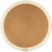 Набір 6 льняних підтарельників "Boho Lace" Ø38см, коричневі (20300)