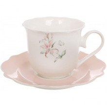 Чайний порцеляновий набір "Pink Orchid" 4 чашки 250мл з блюдцями (19210)