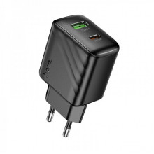 Мережевий зарядний пристрій HOCO CS25A Rico PD20W+QC3.0 charger Black (6942007639781) (20210)