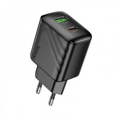 Мережевий зарядний пристрій HOCO CS25A Rico PD20W+QC3.0 charger Black (6942007639781) (20210)