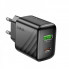 Мережевий зарядний пристрій HOCO CS25A Rico PD20W+QC3.0 charger Black (6942007639781) (20210)