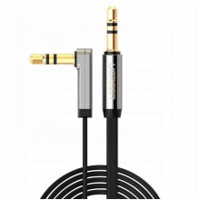 Аудіокабель UGREEN AV119 3.5mm male to 3.5mm male, Straight to angle flat Cable,TPE, 1m Black (UGR-10597) (15310)