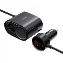 Автомобільний зарядний пристрій Baseus High Efficiency Pro 1-for-2 Car Cigarette Lighter 30W Cosmic Black (C00455300121-00) (8410)