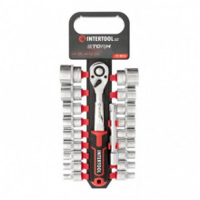 Набор головок 1/2" 8-32 мм, удлинитель, 72 зубца, 20 ед., Cr-V STORM INTERTOOL ET-8016 (17810)