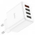 Мережевий зарядний пристрій HOCO C102A Fuerza QC3.0 four-port charger 18W White (6931474777713) (21120)