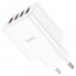 Мережевий зарядний пристрій HOCO C102A Fuerza QC3.0 four-port charger 18W White (6931474777713) (21120)