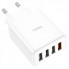 Мережевий зарядний пристрій HOCO C102A Fuerza QC3.0 four-port charger 18W White (6931474777713) (21120)