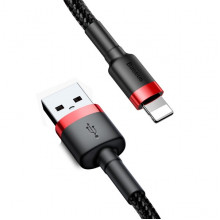 Кабель Baseus Cafule Cable USB For Lightning 2.4A 0.5m Red+Black (CALKLF-A19) (14620)