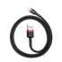 Кабель Baseus Cafule Cable USB For Lightning 2.4A 0.5m Red+Black (CALKLF-A19) (14620)