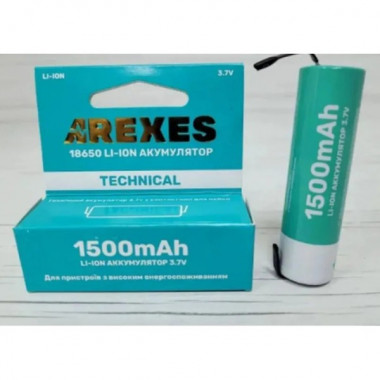 Аккумулятор Arexes 18650 Li-Ion 1500 mAh, 3.7v под пайку (20620)