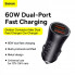 Автомобільний зарядний пристрій Baseus Golden Contactor Max Dual Fast Charger Car Charger U+U 60W Dark Gray (CGJM000013) (8620)