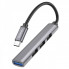 USB-хаб HOCO HB26 4 in 1 adapter(Type-C to USB3.0+USB2.0*3) Metal Gray (6931474765482) (19720)