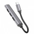 USB-хаб HOCO HB26 4 in 1 adapter(Type-C to USB3.0+USB2.0*3) Metal Gray (6931474765482) (19720)