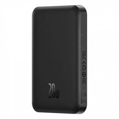 Зовнішній акумулятор Baseus Magnetic Mini Wireless Fast Charge Power Bank 5000mAh 20W Cluster Black（With Simple Series Charging Cable Type-C to Type-C (P10022107113-00) (530)