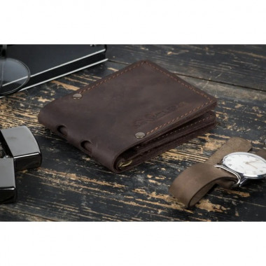 Мужской зажим для денег из натуральной кожи STAYER brown classic коричневая ручная работа (256127468)