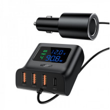 Автомобільний зарядний пристрій ACEFAST B8 digital display car HUB charger (6974316281078) (8630)