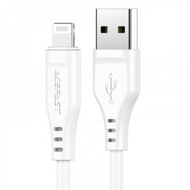 Кабель ACEFAST C3-02 USB to iP 2.4A, 1.2m, TPE, TPE connectors, White (6974316280835) (19730)