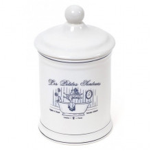 Ємність LE BAIN Silver Ø10.5х18.5см для засобів гігієни, фарфор (6730)