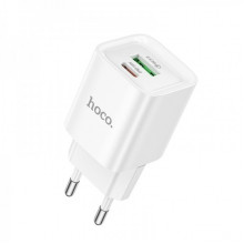 Мережевий зарядний пристрій HOCO C147A Charm PD20W+QC3.0 charger (EU) White (6942007630276) (19830)