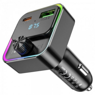 Автомобильный FM-трансмиттер модулятор Bluetooth MP3 HOCO E81 Fantasy 30w, PD/QC, USB-C/ 1xUSB-A (20930)