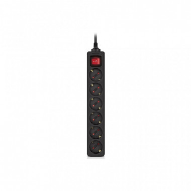 Сетевой фильтр питания REAL-EL RS-6 Protect M 1.8m, black (EL122300032) (16140)