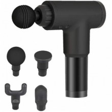 Массажер Аккумуляторный для тела мышечный портативный ручной 4 насадки Fascial Gun GB-820 Черный (19140)