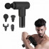 Массажер Аккумуляторный для тела мышечный портативный ручной 4 насадки Fascial Gun GB-820 Черный (19140)