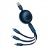 Кабель Baseus Bright Mirror 2 Series Retractable 3-in-1 Fast Charging  Data Cable USB to M+L+C 66W 1.1m Blue (CAMJ010103) (14740)