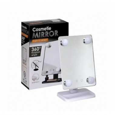 Зеркало для макияжа с подсветкой с LED подсветкой Cosmetie Mirror 360 Белый (20740)