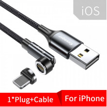 Кабель Essager Universal 540 Ratate 3A Magnetic USB Charging Cable Lightning 1m grey (EXCCXL-WX0G) (EXCCXL-WX0G) (14840)