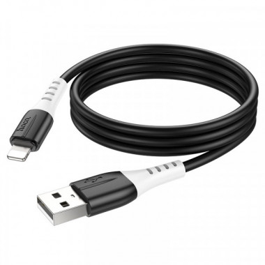 Кабель HOCO X82 USB to iP 2.4A, 1m, silicone, silicone connectors, Black (6931474768537) (20150)