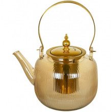Чайник скляний заварювальний "Amber" 1200мл з металевим фільтром (B489) (19250)