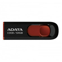 Флеш-накопичувач ADATA USB 2.0 C008 64Gb Black/Red (AC008-64G-RKD) (21350)
