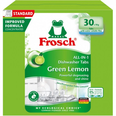 Таблетки для посудомоечных машин Frosch Лимон 30 шт. (4001499963339/4009175965134) (7350)