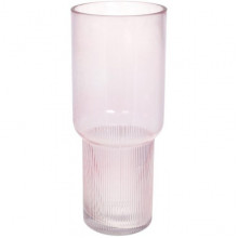 Ваза декоративна Ancient Glass "Фуджі" 32х13см, скло, світло-рожевий (5650)