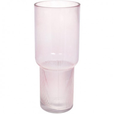 Ваза декоративна Ancient Glass "Фуджі" 32х13см, скло, світло-рожевий (5650)
