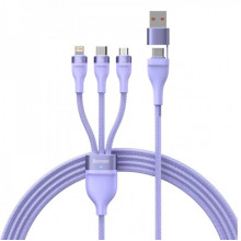 Кабель Baseus Flash Series Ⅱ Two-for-three Charging Cable U+C to M+L+C 100W 1.2m Purple (CASS030105) (14750)