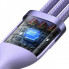 Кабель Baseus Flash Series Ⅱ Two-for-three Charging Cable U+C to M+L+C 100W 1.2m Purple (CASS030105) (14750)