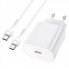 Мережевий зарядний пристрій з кабелем HOCO N22 Jetta PD25W charger set(Type-C to Type-C)(EU) White (6931474760081) (14850)