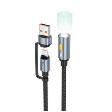Кабель-світильник HOCO UA38C USB/Type-C to LED light adapter cable Black (6942007647755) (14760)