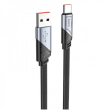 Кабель HOCO U119 USB to Type-C 5A, 1.2m, nylon, aluminum connectors, Black (6942007605007) (19760)