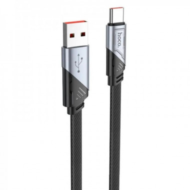Кабель HOCO U119 USB to Type-C 5A, 1.2m, nylon, aluminum connectors, Black (6942007605007) (19760)