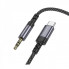 Аудіокабель BOROFONE BL24 Type-C to 3.5mm male, nylon braid, 1m, Metal Grey (6941991118982) (15270)