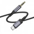Аудіокабель BOROFONE BL24 Type-C to 3.5mm male, nylon braid, 1m, Metal Grey (6941991118982) (15270)