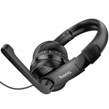 Наушники игровые с микрофоном HOCO W103 Magic tour AUX / USB проводные, с оголовьем Черные (18670)
