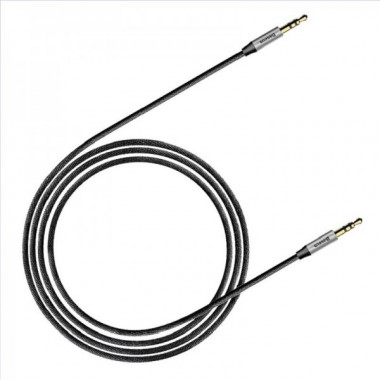 Аудіокабель Baseus M30 3.5mm male to 3.5mm male, nylon braid, 1m Silver+Black (CAM30-BS1) (18870)