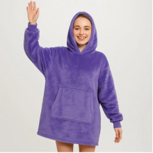 Толстовка-плед с капюшоном Huggle Hoodie Ultra Plush Blanket | Плюшевая кофта | Плед с рукавами Oversize Фиолетовый (17970)