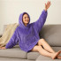 Толстовка-плед с капюшоном Huggle Hoodie Ultra Plush Blanket | Плюшевая кофта | Плед с рукавами Oversize Фиолетовый (17970)