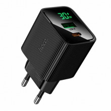 Сетевое зарядное устройство адаптер HOCO CS84A 1USB/1Type-C, 30W, поддержка быстрой зарядки PD/QC/FCP/AFC Черный (18970)