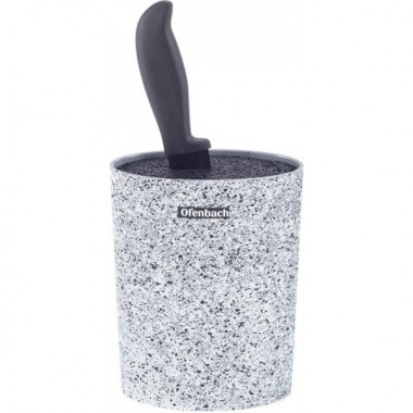 Підставка-колода Ofenbach Snow Marble для кухонних ножів 16х7х22.5см, овальна (2970)